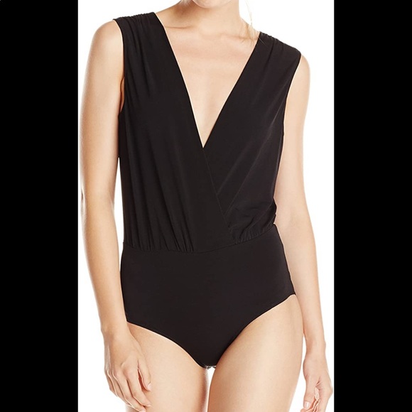 BCBGeneration black Low V-Neck Bodysuit - Picture 7 of 11